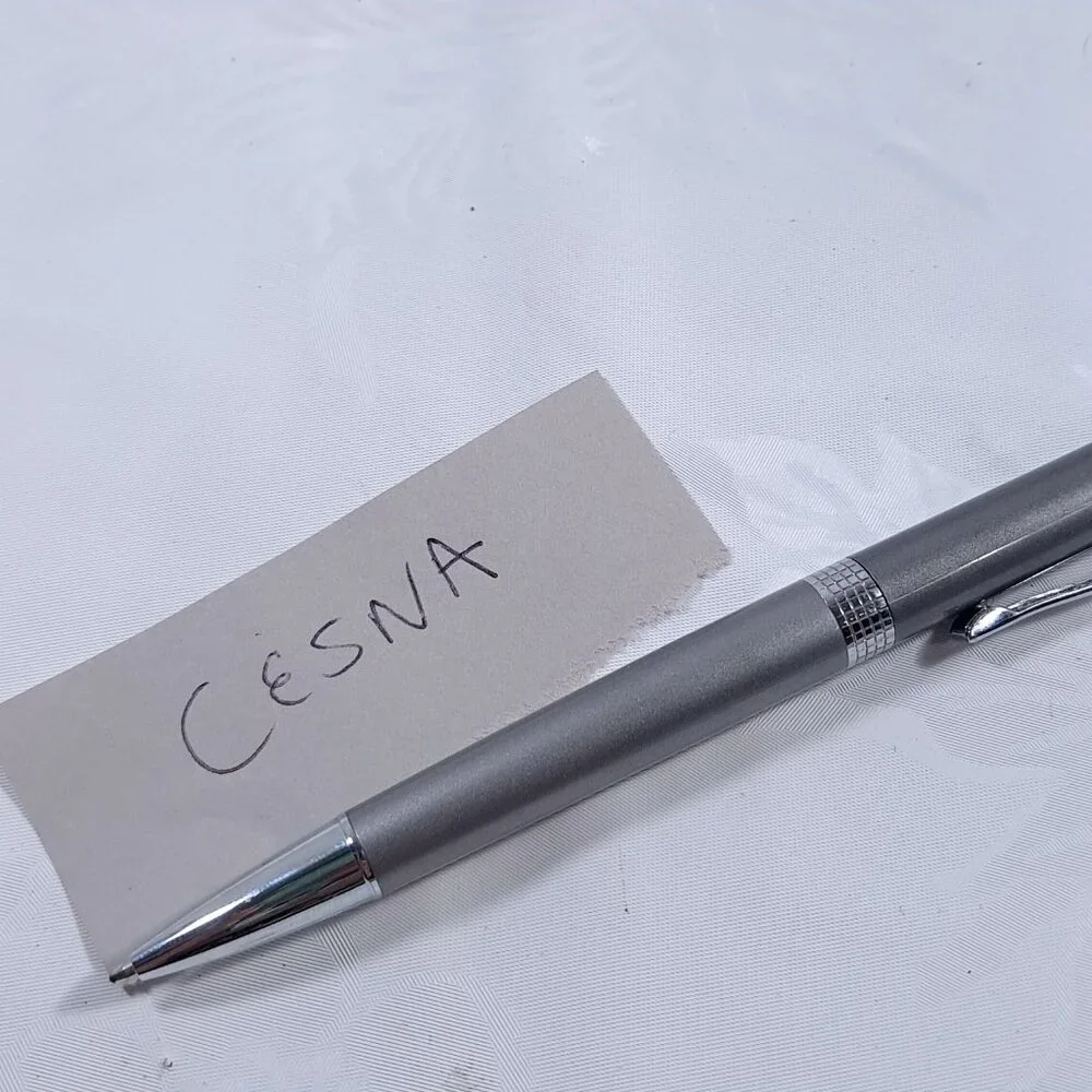 Cessna aircraft Aviation Pen silver grey twist metal‎ barrel ballpoint planes